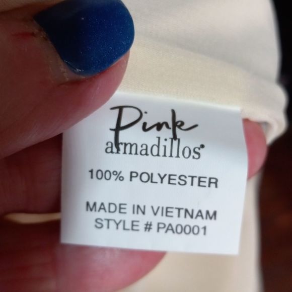 NWT Pink Armadillos mini gold sequins polyester skirt, sz L - Picture 6 of 7